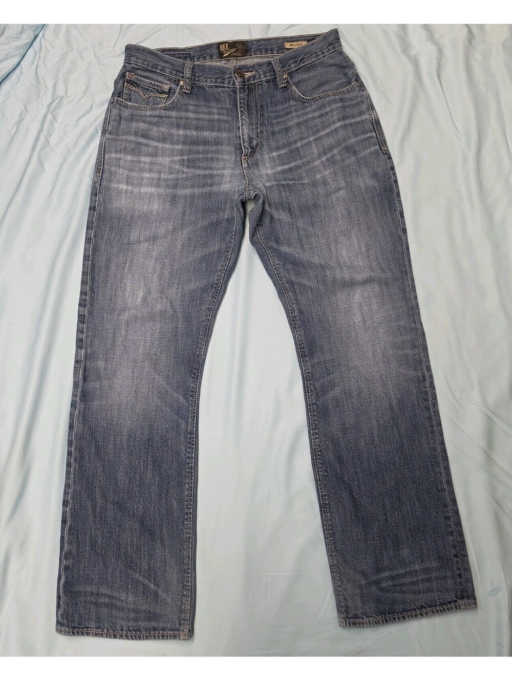 BKE Buckle Vintage Welder Straight Leg Blue Denim Jeans Men's 32x32